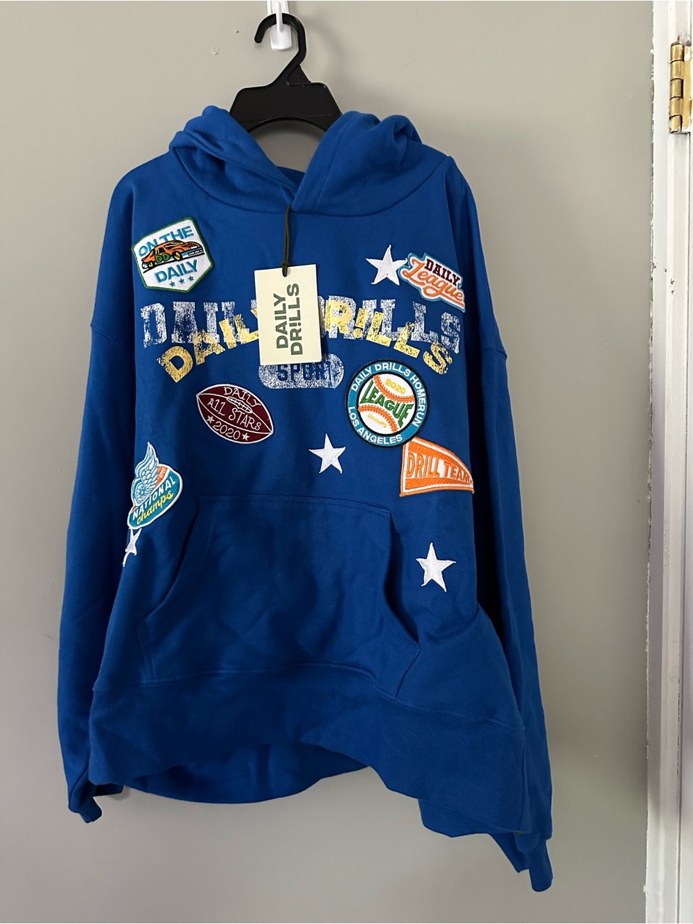 Daily Drills Royal Blue Cotton Hoodie